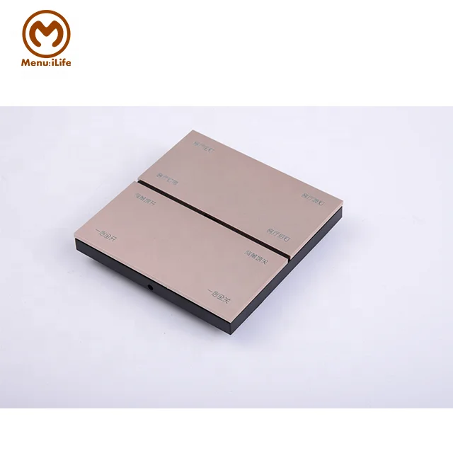 KNX  RS485 Smart Home Automation System Power Light 8 key Aluminium Metal Touch Smart Wall Panel Switches