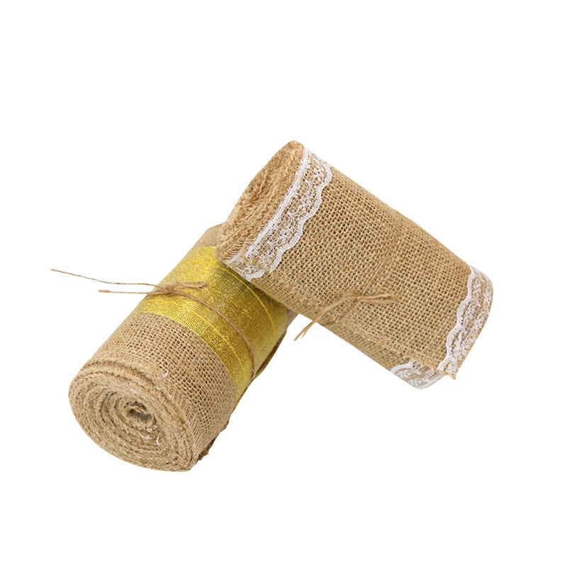 
Braid hemp rope jute burlap lace ribbon for DIY wrap bag crafts gift 