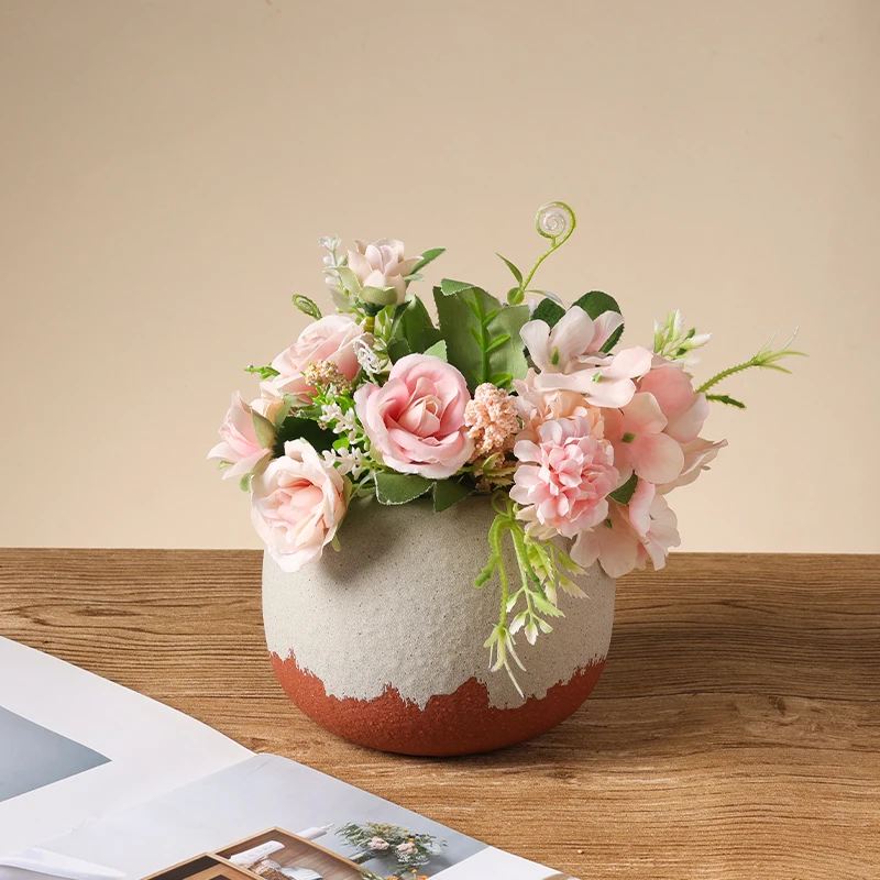 Ceramic Factory Nordic Decoration Flowers Vases for Home Decor Dried Flower Arrangemet Accessories Office Desktop