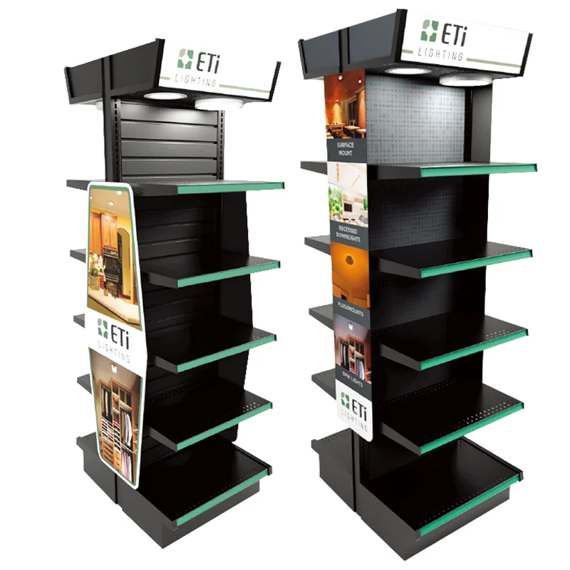 Bevis Heavy Duty Metal Perforated Stand Customizable Single-Sided Layer Customizable Snack Display Stand for Supermarkets