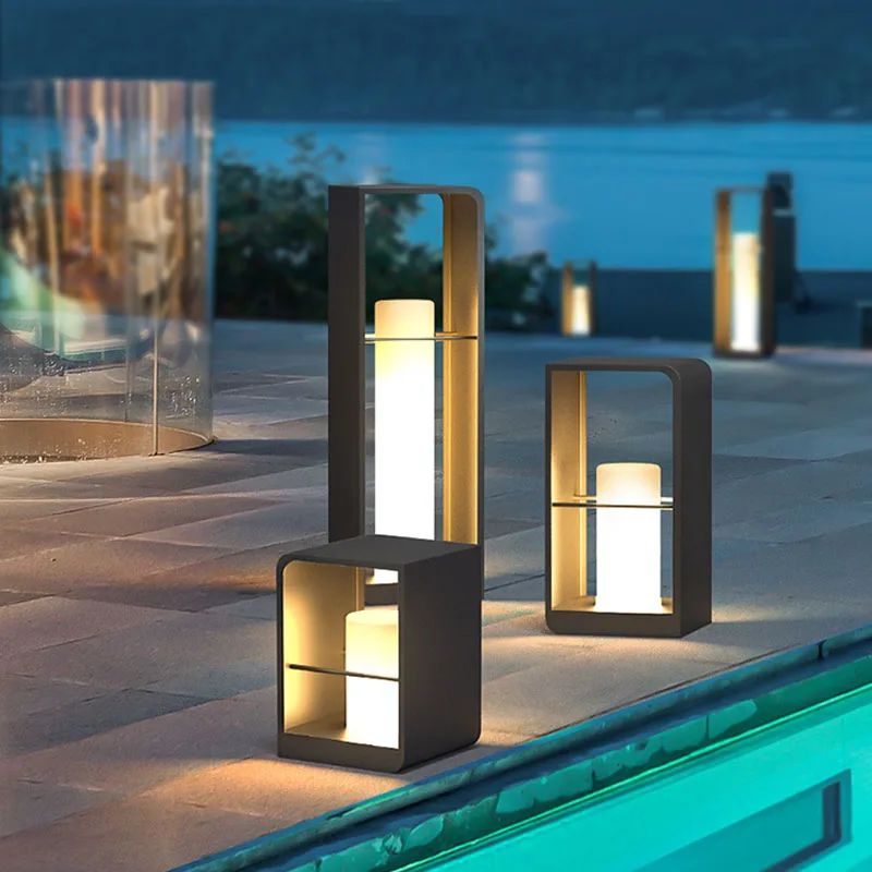 Уличные водонепроницаемые садовые фонари на солнечной батарее IP65 светодиодные алюминиевые для террасы сада виллы ландшафта газона садовое освещение уличное