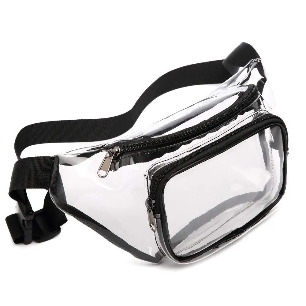 Sport Event Work Concert Security Approved Waterproof  Clear Fanny Pack Waist Bag Clear Bag Stadium Approved