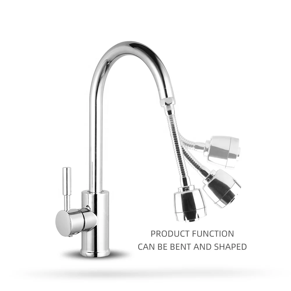 Kitchen Water Save Aerator SS Hose Brass Tap Faucet 360 Rotate Swivel Extension Filter Accessories Flexible