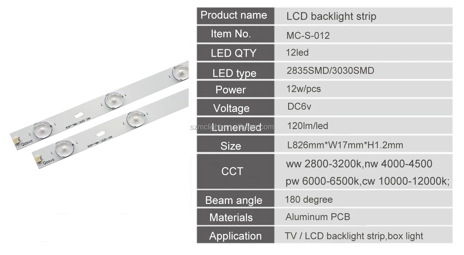 Высококачественная светодиодная подсветка для телевизора постоянного тока 6 в 826 мм 12 светодиодов