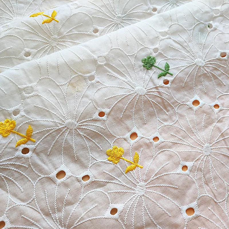 High quality 100% Cotton Voile Embroidered Fabrics for women and girls