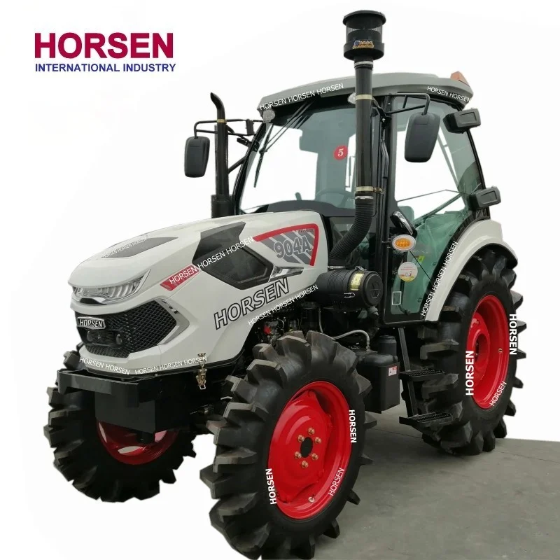 Трактор HORSEN 4wd 80 л.с. 90 904 сельскохозяйственные КОЛЕСНЫЕ ТРАКТОРЫ с кабиной переменного тока фронтальный погрузчик цена на продажу сделано в Китае