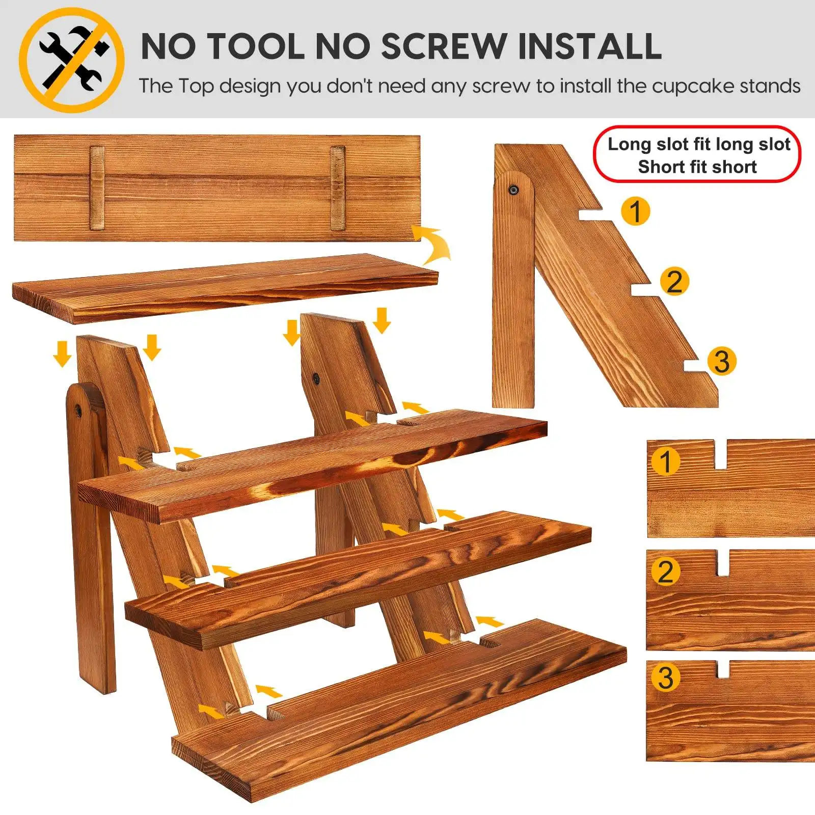 Wholesale Custom Reusable 4-Tier Dessert Table Showcase Cupcake Stand Display Rack