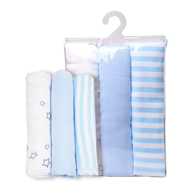 32S Nice Quality Customize Cotton 2-6 Layer Baby Girl Muslin Swaddle Blanket