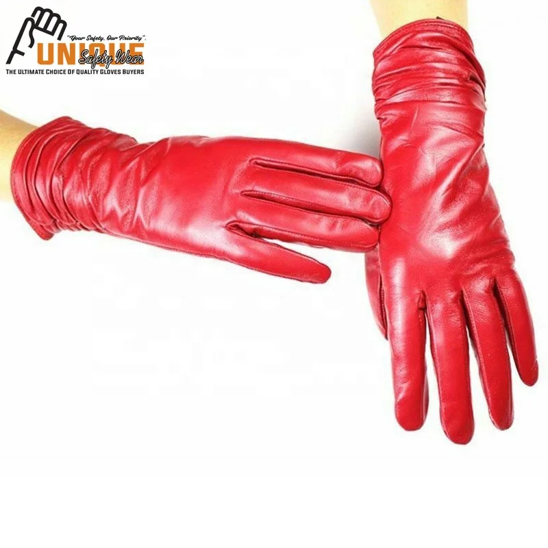 
Lining Leather Gloves 20020 Long Winter Sheepskin Fashion Mittens For Women 