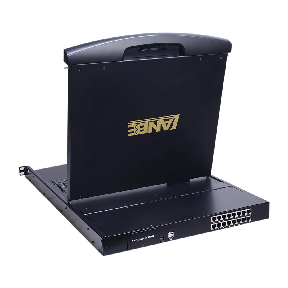 
High Efficiency Dual Rail 19 Inch Monitor 16 Port LCD CAT5 KVM Switch 