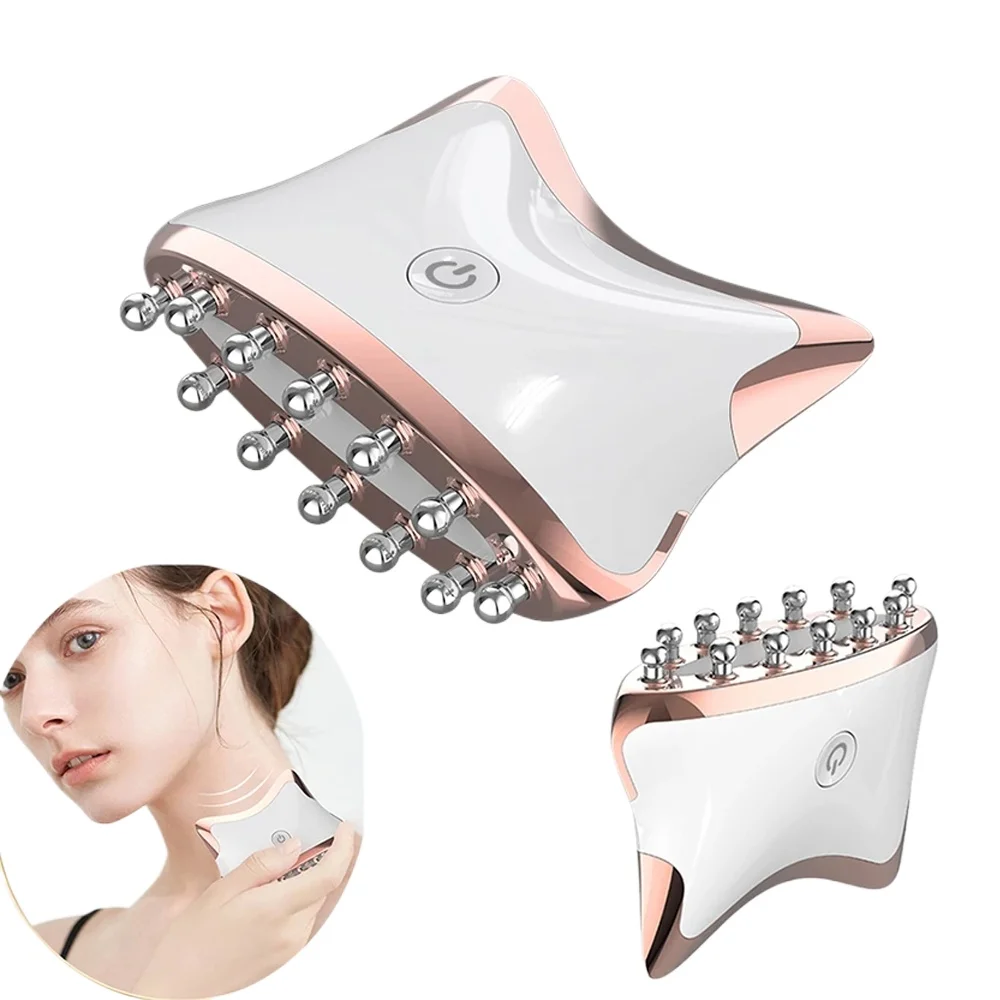 Premium EMS Microcurrent Meridian Led Face Neck Lift Microcurrent Guasha Facial Tool Guasha Body Massager Achieve