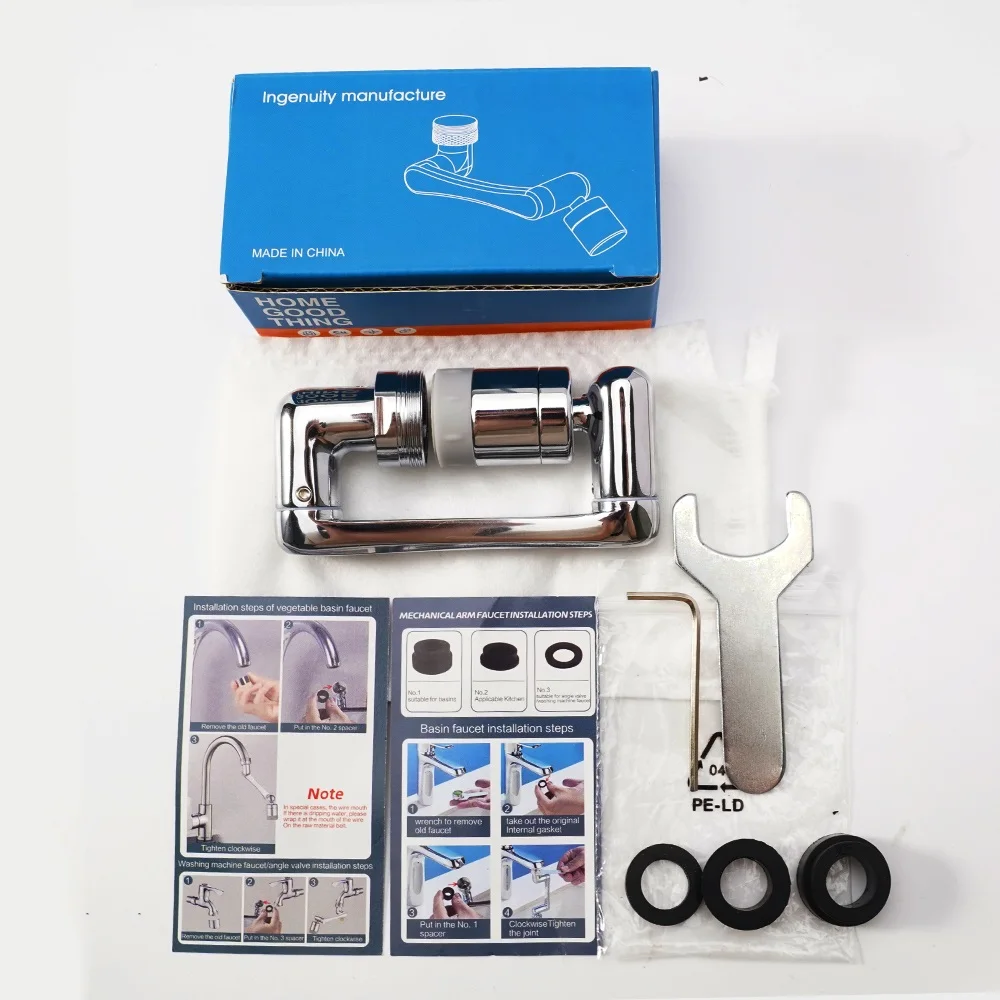 Bathroom Washbasin Tap Splash Filter Kitchen Faucet Extend Faucet Water Saving Bubble Nozzle 1080 Rotatable Faucet Aerator