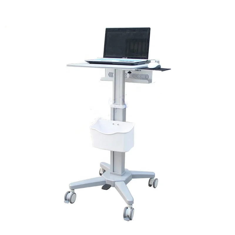 All in one workstation Height Adjustable Mobile Medical Laptop Cart Tablet VESA Hospital trolley for dental clinic