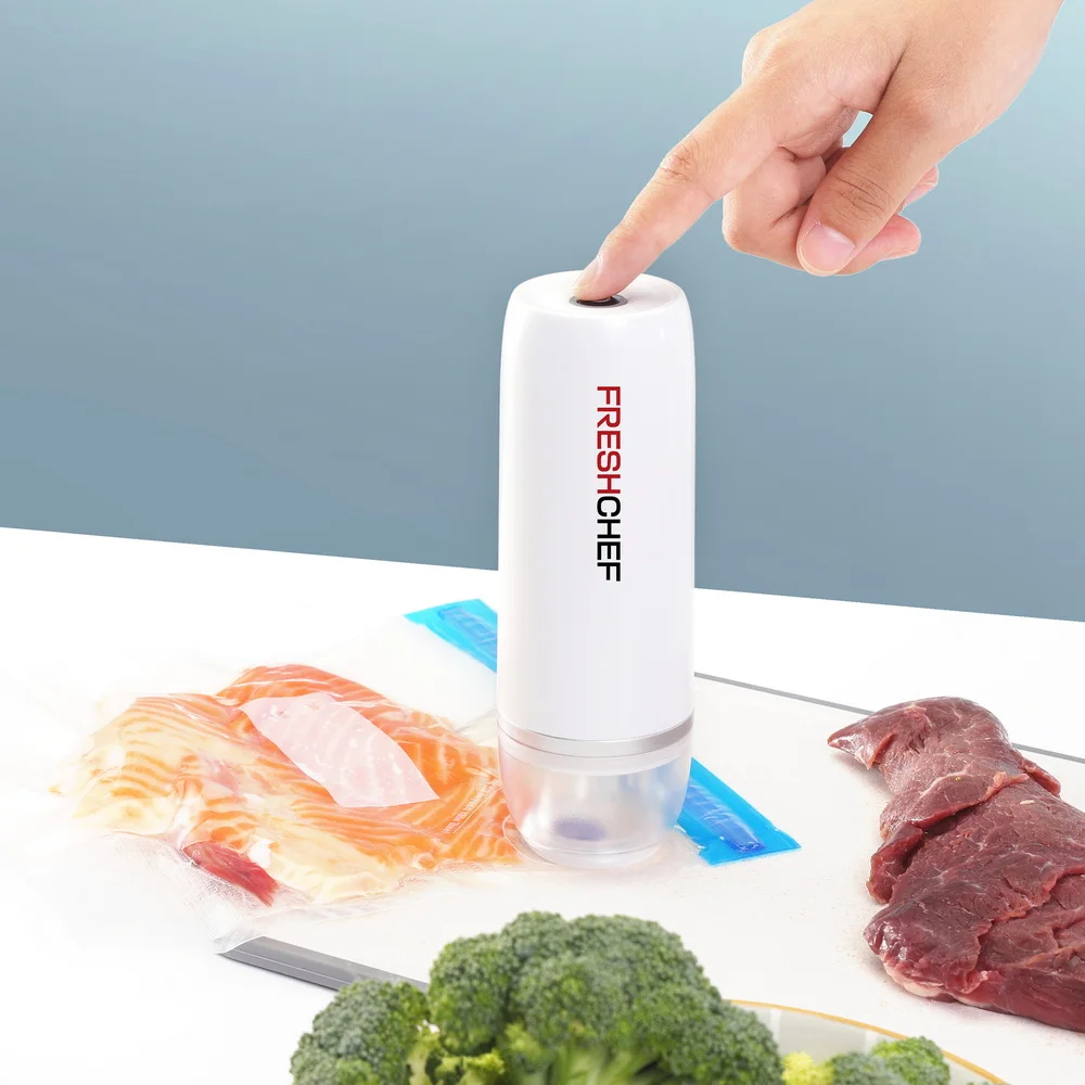 2023 New Mini Handheld Vaccum Food Sealer Pump Automatic Stop Portable Vacuum Sealing Machine USB Rechargeable