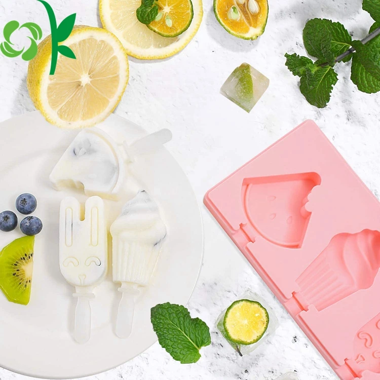 OKSILICONE Adorable Diy Ice-stick Multiform Cartoon Popsicle Mold  Silicone Ice Cream Mold Maker Set