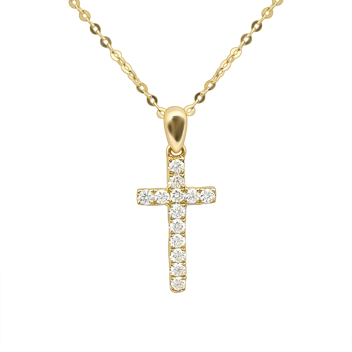 2021 новый стиль 18K Настоящее золото ювелирные изделия крест алмазный кулон ожерелье ювелирные изделия оптом золото Женское Ожерелье