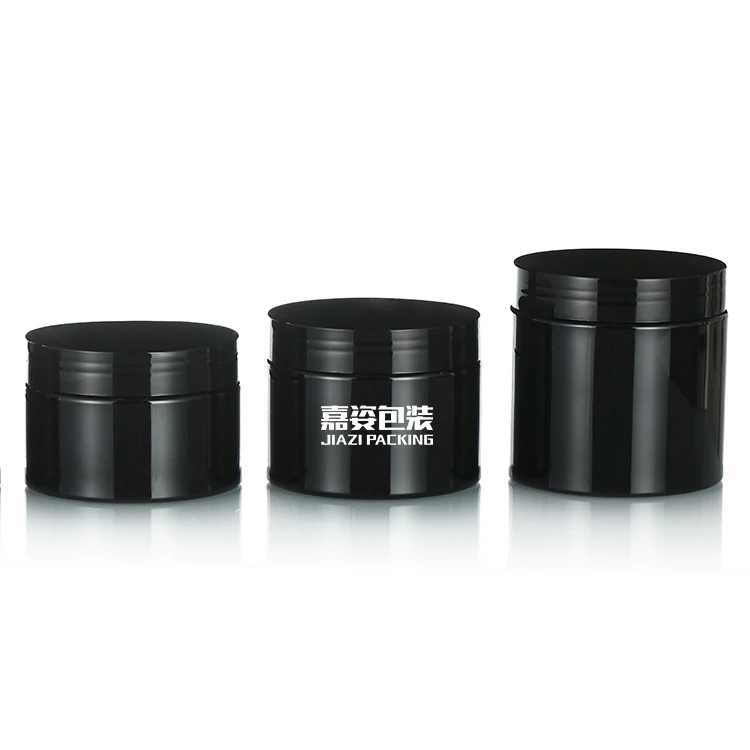 Hair care gel beeswax pomade container 150ml black plastic hair grease jars