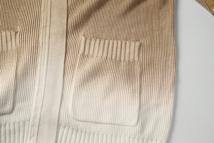 2022 New Design China Manufacturer Knitted Hooded Cardigans Sweater Oversize Loose Gradient Sweaters For Women