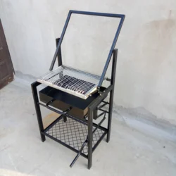 BBQ Basket Grilling Net Flip Grill Charcoal Grills Iron 90X60X180CM Powder Coating Not Coated,powder Coated