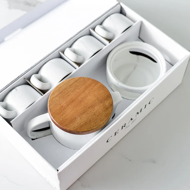 Luxury Afternoon Tea Set Coffee Tea Cup Table Sets With Porcelain Candle Heating Nordic Ceramic Teapot with Cup Tea Pot Set