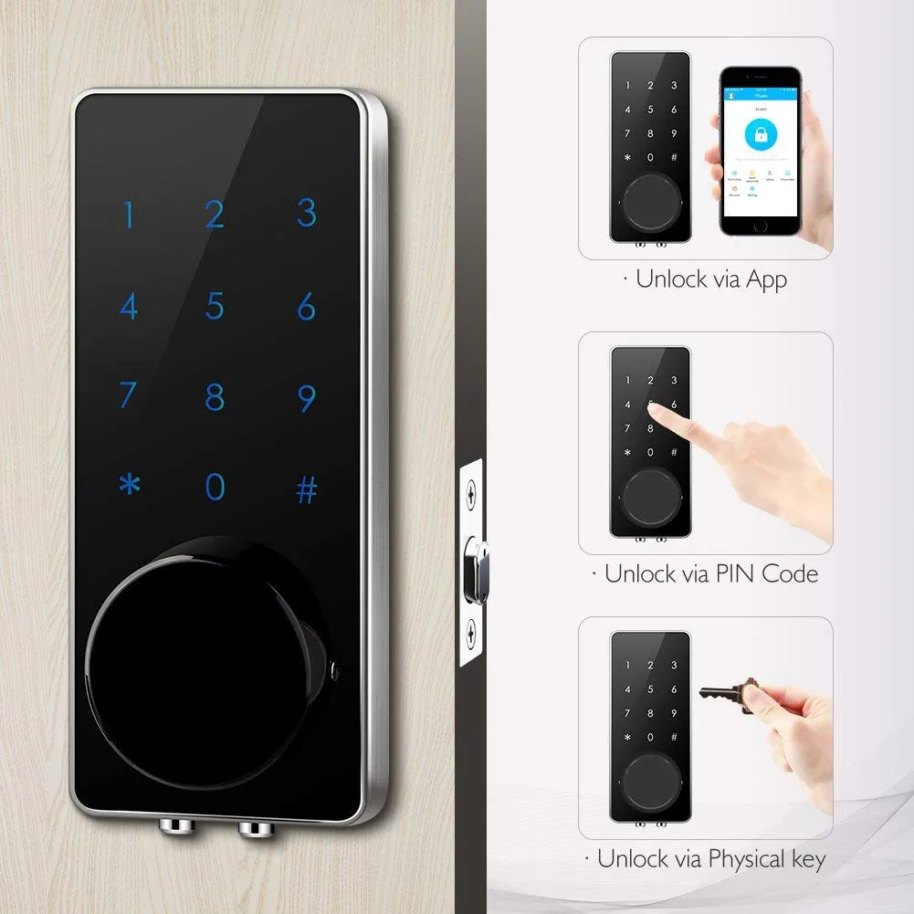 Automated Smart WiFi Deadbolt Door Locks Remote Control BLE App Smart Lock for Home