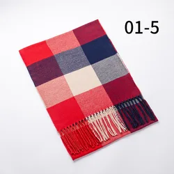 Custom Winter Scarf Women Plaid Scarves With Tassel