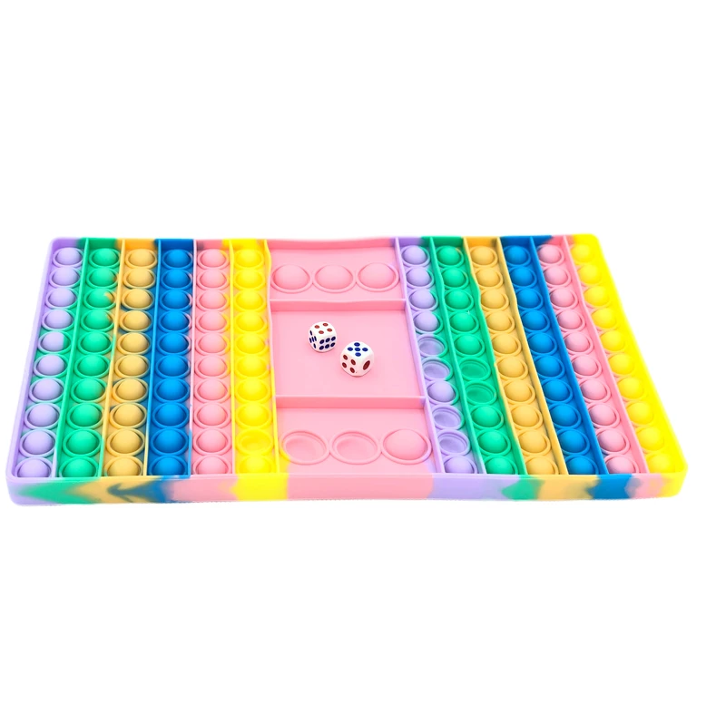 Большая игрушка-антистресс, радужная шахматная доска, Поппер пузырьков, сенсорные игрушки-антистресс для родителей и детей, интерактивное время, Jumbo Str