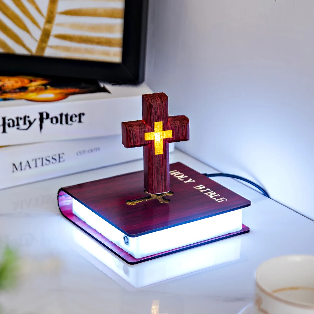 HCNT  New Design Levitating James Christian Holy Bible Book Bible Cross  For Gift