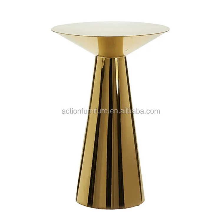 stainless steel  gold bar table with round base for wedding hotel dining