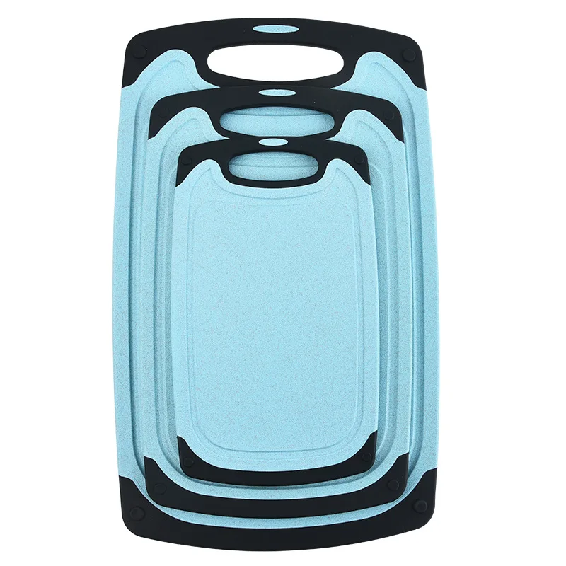 3 Pack Plastic Cutting Board BPA Free Professional Household Cheese Kitchen Bamboo Plastic Fiber chopping Cutting Board 2021