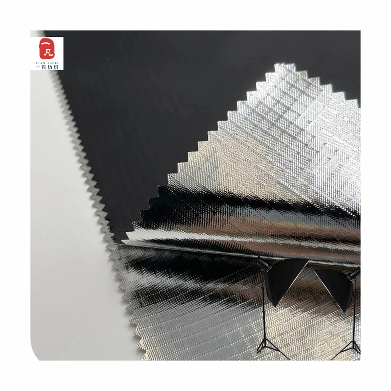 Wholesale custom highlight mirror surface plaid Oxford Fabric for shading photography reflective material