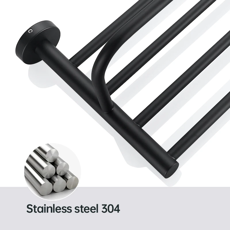 Hotel modern wall mounted  stainless steel matte black toilet bathroom accessories set