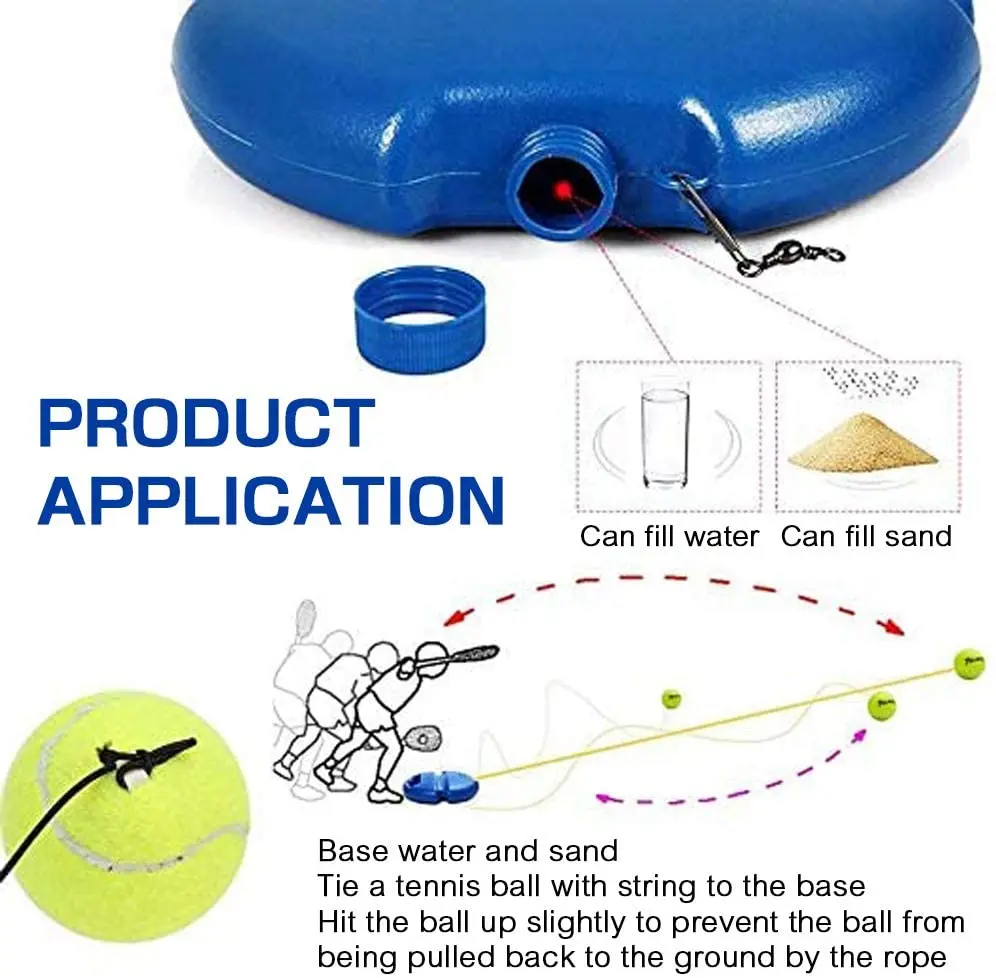 Heavy Duty Tennis Training Tool Basic Exerciser Elastic Rope Automatic Rebound Rubber Tennis Trainer Partner Sparring Device