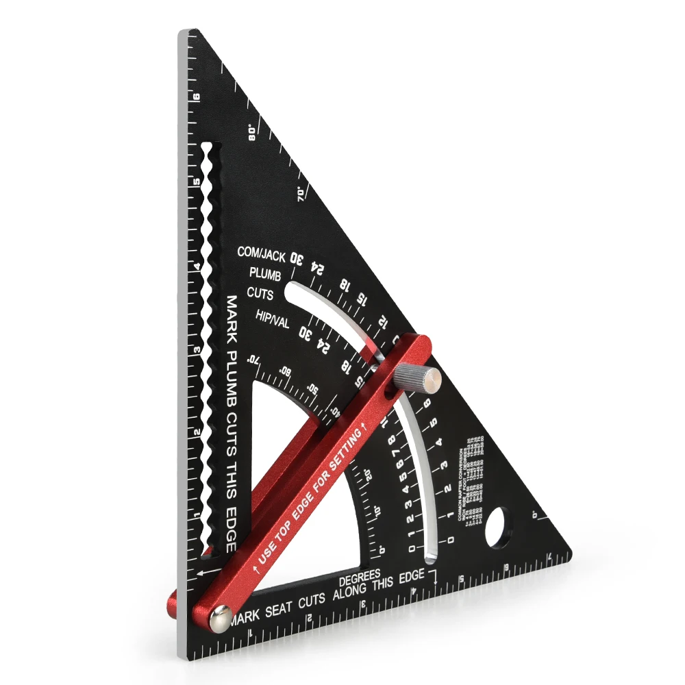 7 inch Aluminum Alloy Protractor measuring silding pole Ruler speed square