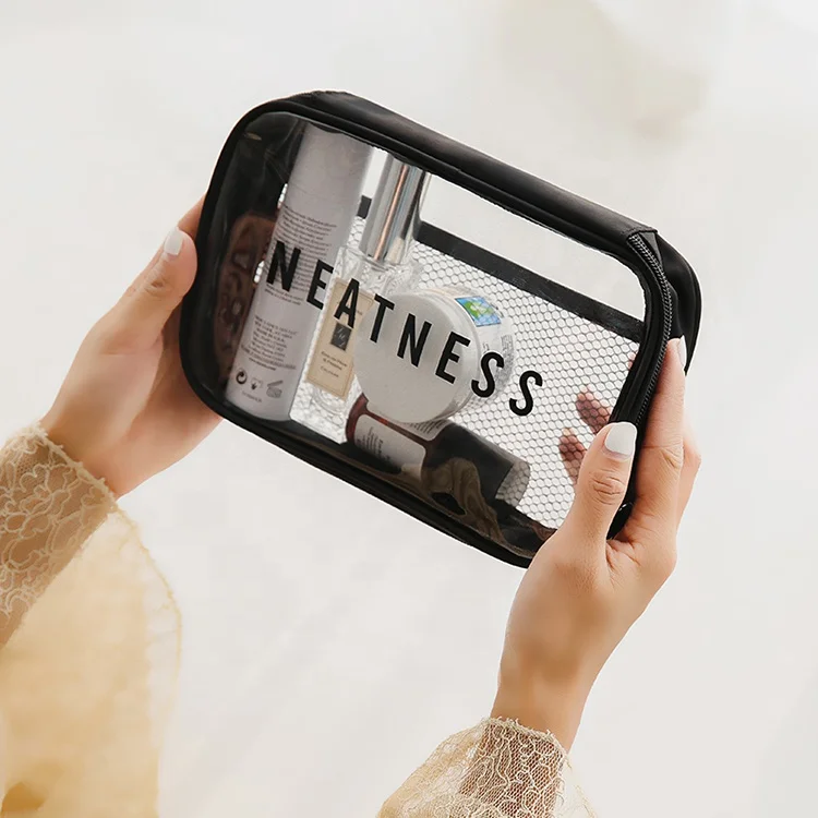 Travel Luggage Pouch Custom Clear Transparent PVC Travel makeup Toiletry Bag