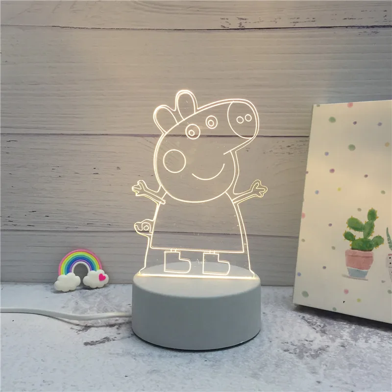 Home Decor Acrylic Unicorn illusion Night Lamp Warm White 3D Creative Baby Gift Nightlight Children 3D LED Night Light For Kids