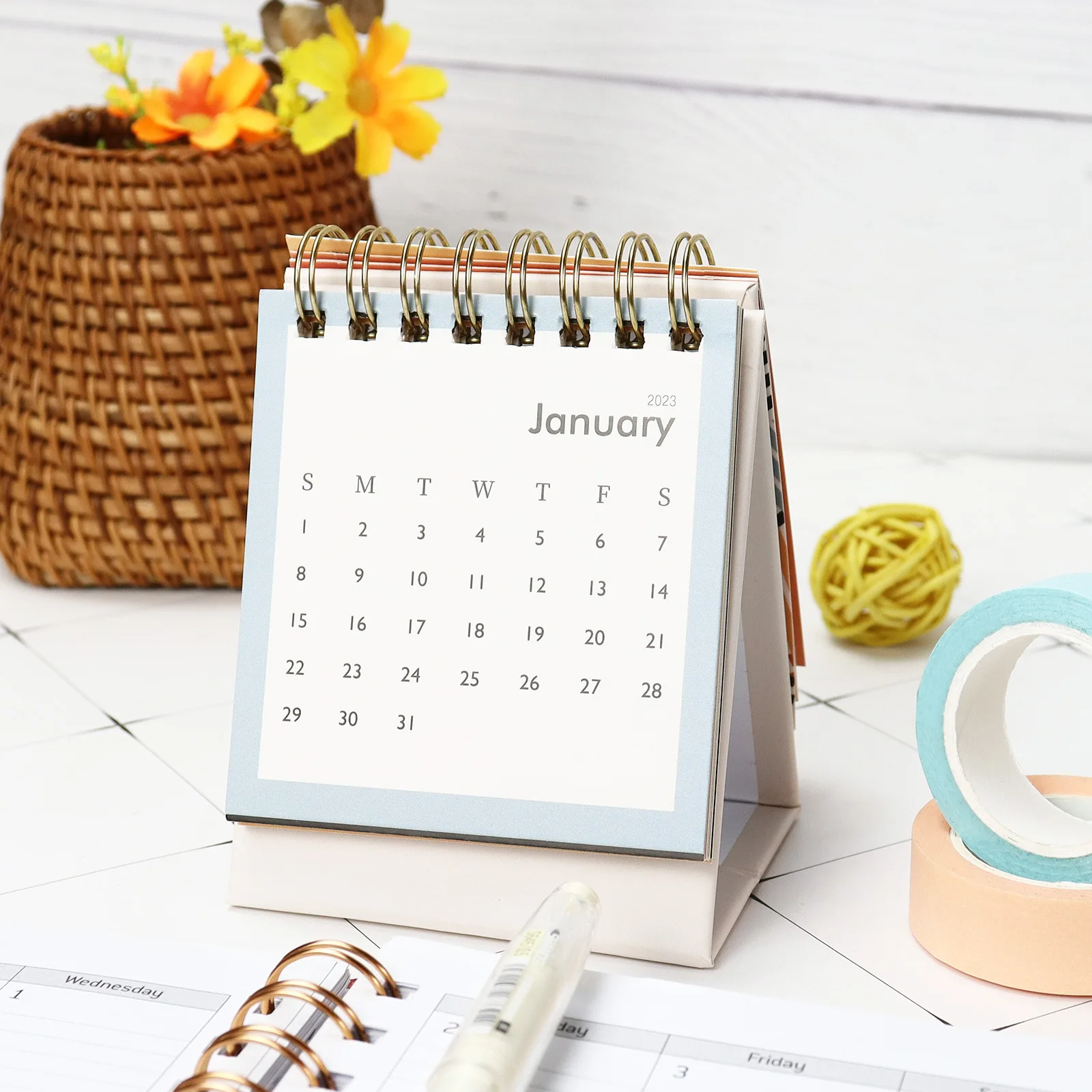 Joytop Wholesale 2023 New Design desk calendar agenda personalizadas planner2023 With sticky notes function