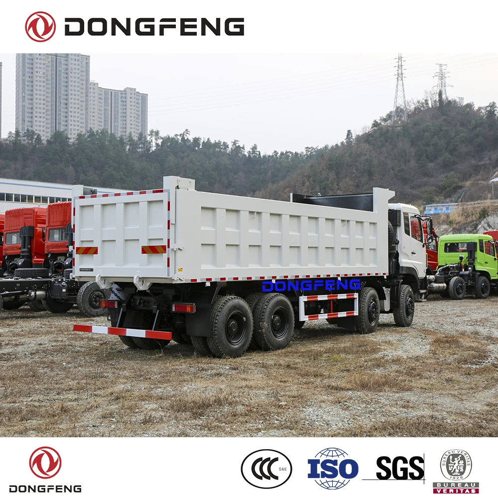 Dongfeng dump truck GVW 65 ton design installed Cummins 375 HP E2 engine 8x4 type dump tipper truck