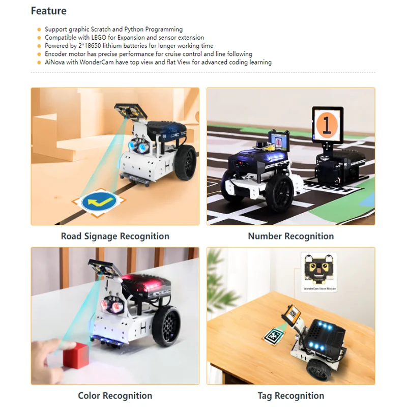 ROS robot smart car JetAuto visual programming SLAM wheat wheel map navigation Jetson Nano artificial intelligence teaching