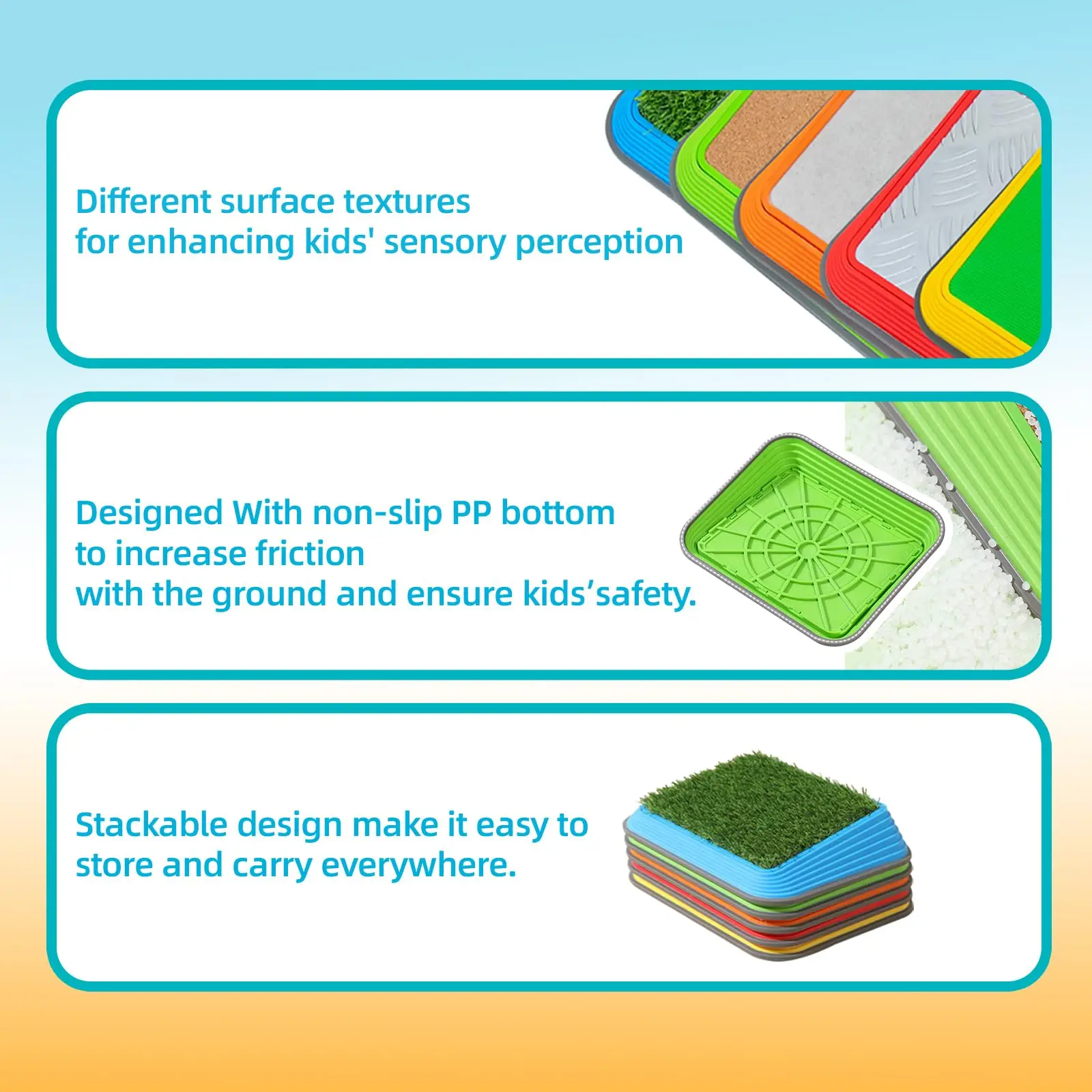 Stackable Soft Indoor Outdoor Child Colourful Toddler Plastic Gym Toy Balance Beam Stepping Stone For Kid