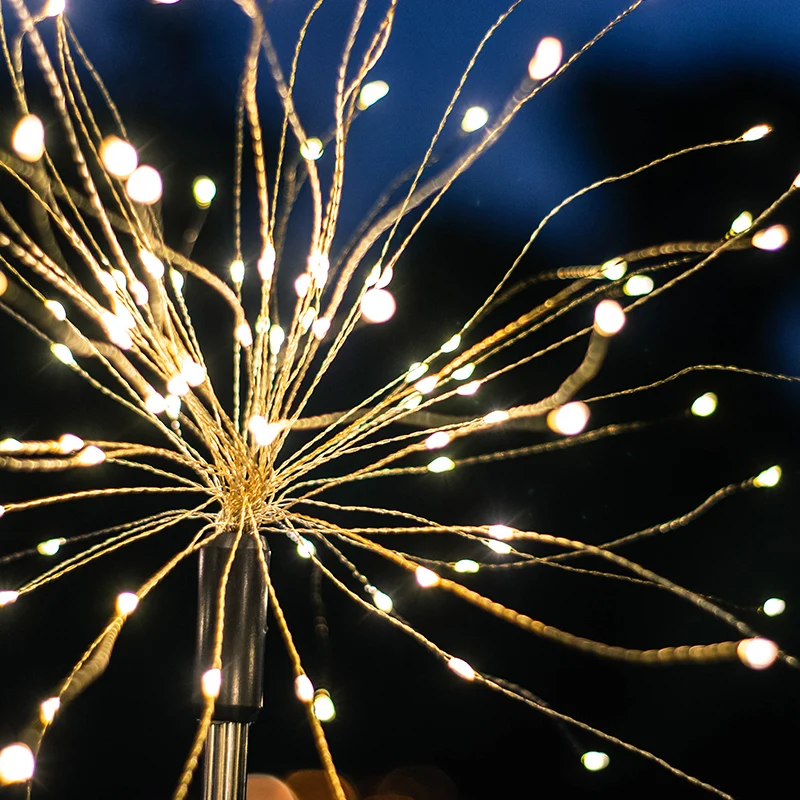 Solar smoke lamp alloy line LED waterproof automatic light garden full of star lawn landscape garden ground plug-in lights