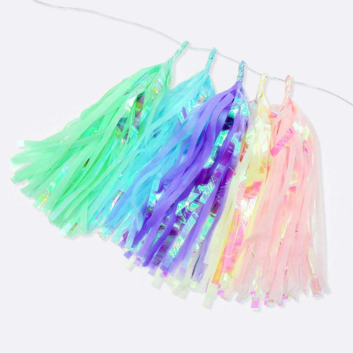 Factory hot selling DIY party favor  tissue paper tassel garland  aluminium film fringe garland for party decoration