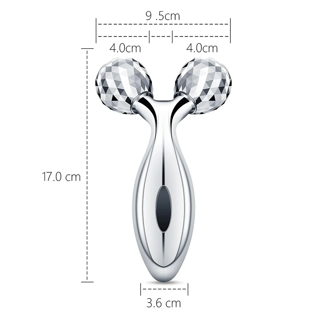 Reduce Wrinkles Y Shape Metal Handled V Face Lifting 3d Face Massage Roller