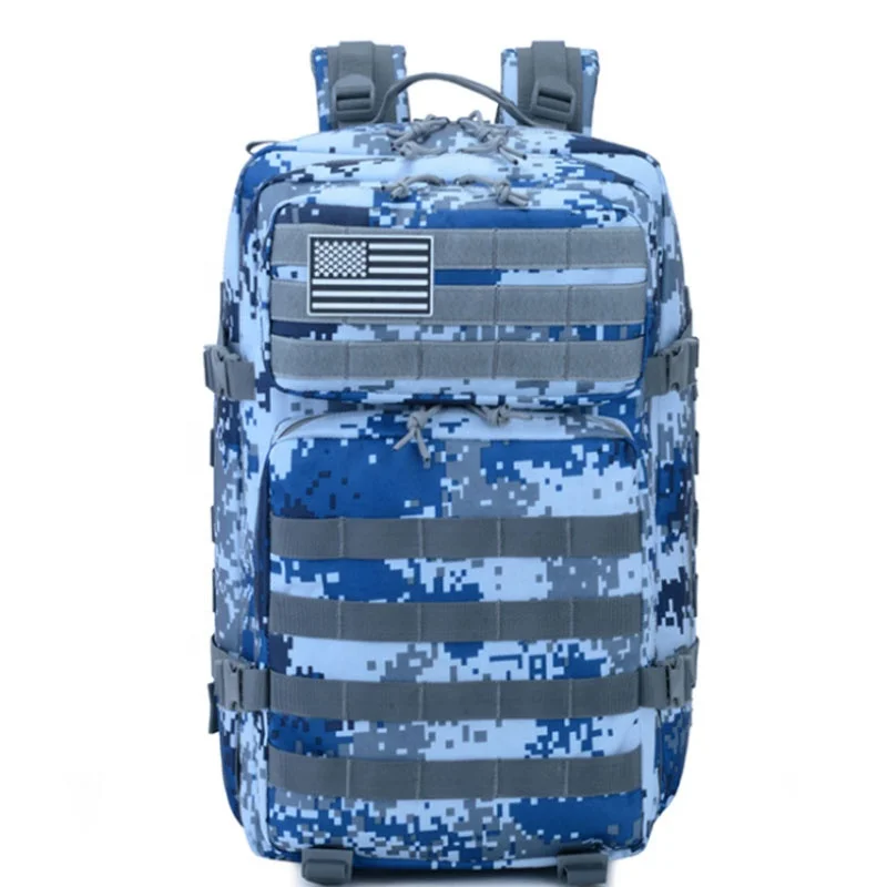 Outdoor Waterproof Nylon Backpack Molle Tactical Backpack Assault Backpack with US Flag