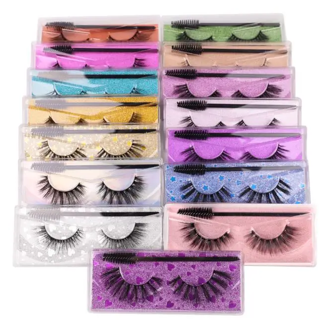 
3D Silk Faux Mink Fake Premium Synthetic Wholesale Natural Volume Eye Lashes Manufacturer False Eyelashes 