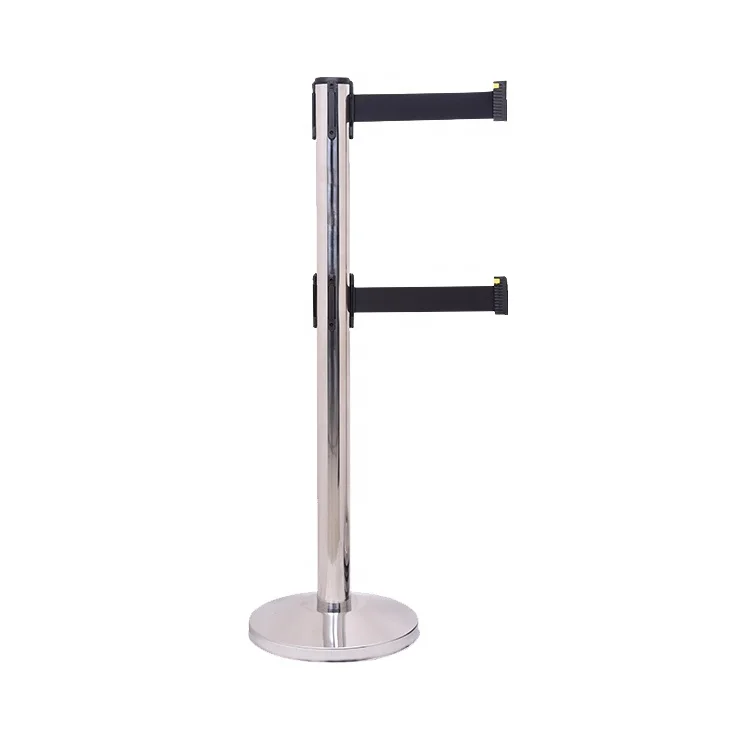 Double Belt Retractable Stanchion/ Security Barrier