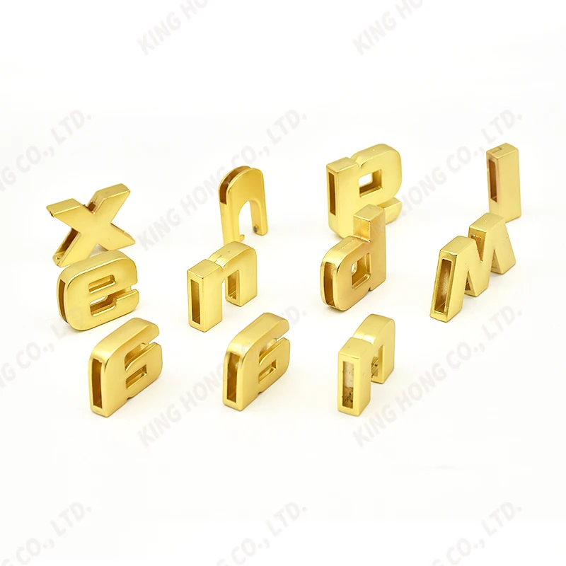 Recycled option High Quality hollowed English numbers alloy Metal English Alphabet Letter For bags belt Clothing accessoires