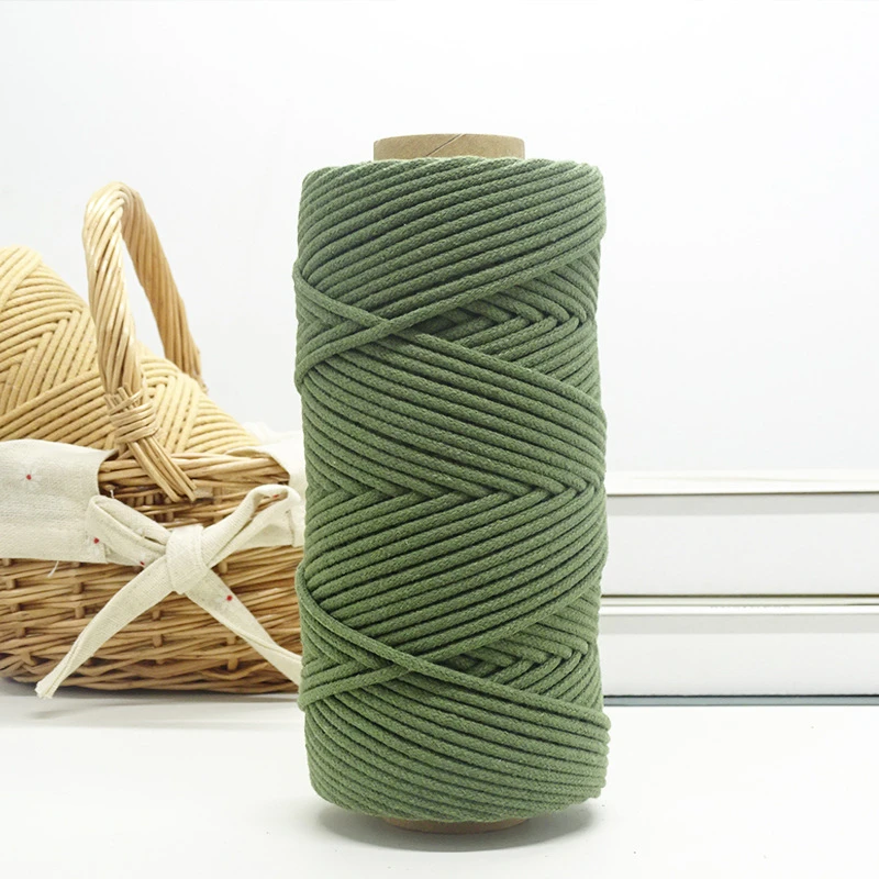 Basic 3mm 4mm braided cored colorful macrame cord cotton rope 32 colors for handmade project