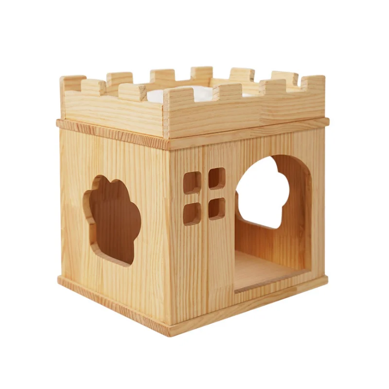 small funny house funny wooden with cat tree