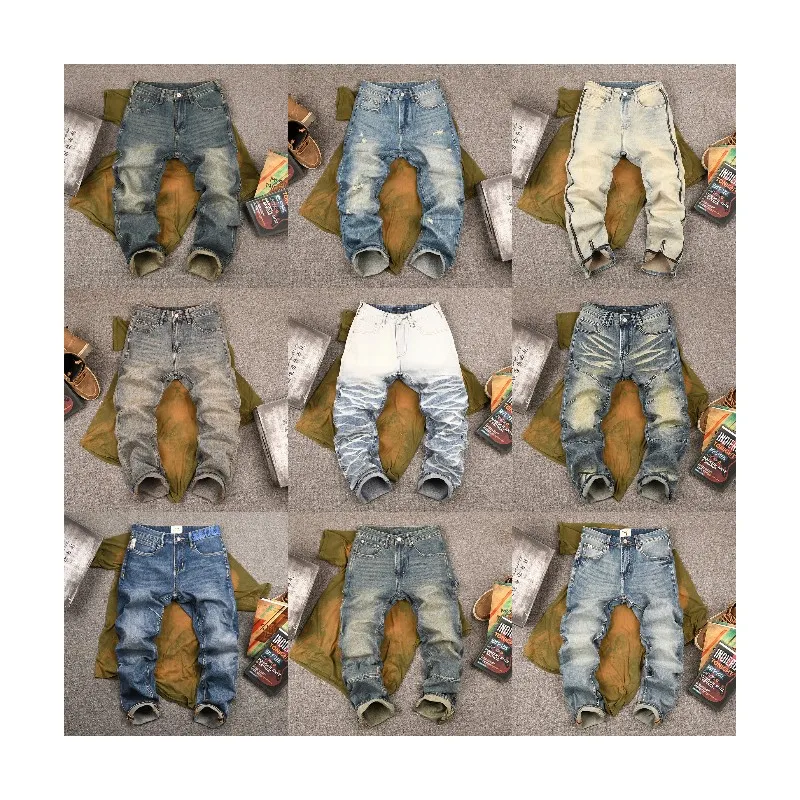 Hot selling high street style high quality slim fit pocket skinny jeans for men